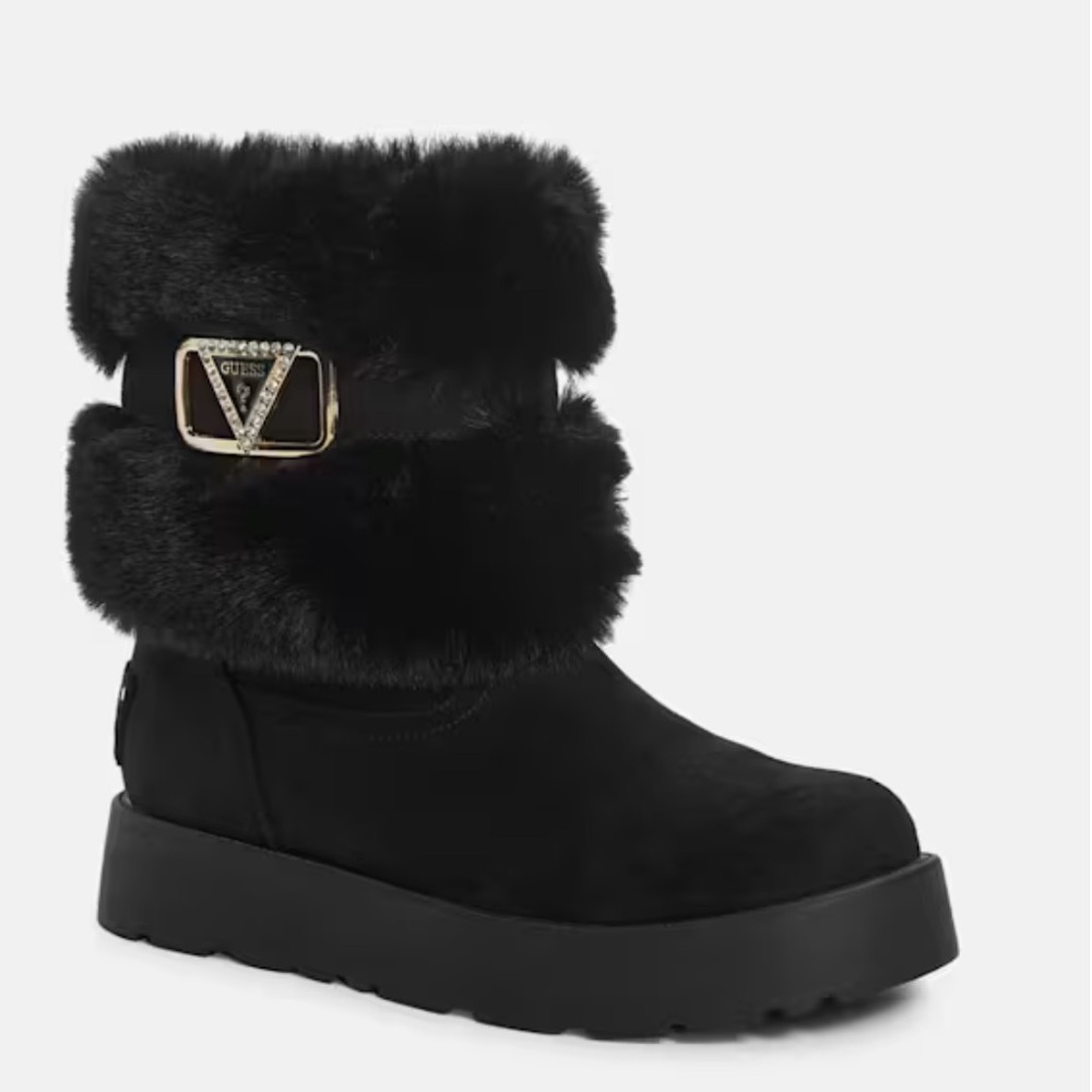 Guess Somer Shearling Boots black